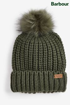 Barbour® Olive Green Saltburn Cable Knit Pom Beanie Hat (D88143) | 46 €
