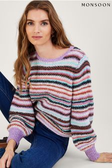 Monsoon Purple Stripe Jumper with Recycled Polyester Jumper (D88175) | 87 €