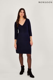 Monsoon Blue Stitch Short Dress with Recycled Polyester Jumper (D88201) | €49