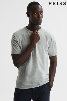Reiss Grey Melange Si Slim Fit Crew Neck T-Shirt (D88231) | OMR36