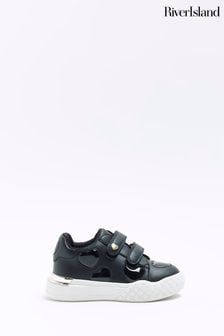 River Island Black Girls Cut Out Heart Plim Trainers (D88256) | €12.50