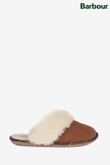 Barbour® Taupe Brown Suede Faux Fur Trim Lydia Slippers (D88442) | 46 €