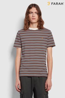 Farah Zephyr Multi Stripe T-shirt In Mandarin Orange (D88969) | 60 €