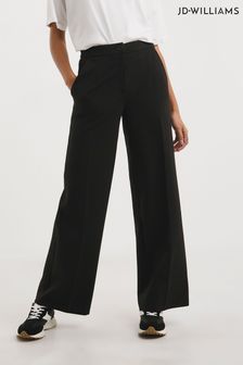 Czarne spodnie Jd Williams z tkaniny ponte z prostymi nogawkami (D88981) | 100 zł