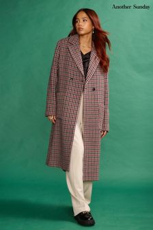 Another Sunday Formal Coat In Heritage Check Wool Blend In Brown