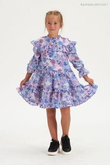 Angel & Rocket Pink Crew Print Georgette Dress (D89035) | €21 - €21.50