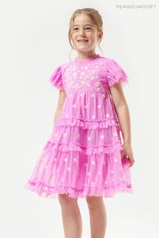 Розовое сетчатое платье с вышивкой Angel & Rocket Luisa (D89043) | €22 - €25