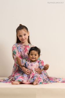 Angel & Rocket Eleanor Mesh-Kleid mit Print, Rosa (D89069) | 22 €