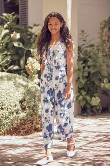 Angel & Rocket Blue Gracie Floral Shirred Jumpsuit (D89103) | AED214 - AED238