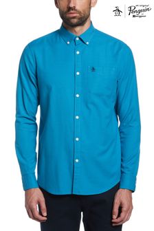 Original Penguin Blue Long Sleeve Oxford Shirt (D89135) | $107
