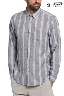 Original Penguin Orange Linen Blend Striped Shirt (D89238) | €43