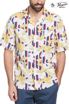 Original Penguin Yellow Multi Short Sleeve All Over Print Resort Shirt (D89243) | €35