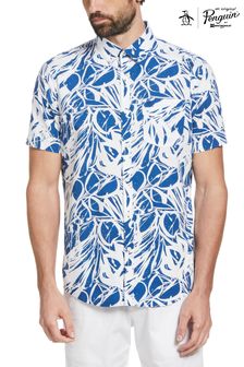 Original Penguin Blue Short Sleeve Swirl Resort Shirt (D89244) | €44