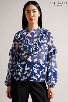 Ted Baker Idina White Baroque Floral Printed Blouse (D89302) | €78