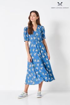 Modra obleka z ravnima hlačnicama in cvetličnim potiskom Crew Clothing Company (D89399) | €50