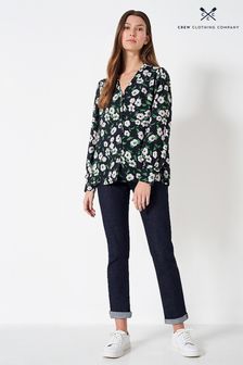 Черная блузка с цветочным принтом Crew Clothing (D89463) | €37