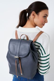 Crew Clothing Company Blue Leather Backpack (D89474) | €164