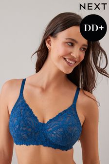 Teal Blue Total Support Non Pad Non Wire Full Cup Comfort Lace Bra (D89669) | €9