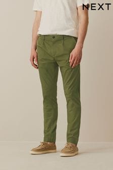 Green Slim Single Pleat Stretch Chino Trousers (D89692) | €13.50