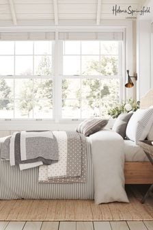 Helena Springfield Grey Breton Stripe Duvet Cover and Pillowcase Set (D89894) | kr1 010 - kr1 740