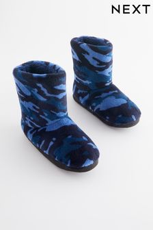 Navy Camo Warm Lined Slipper Boots (D89948) | €10 - €13