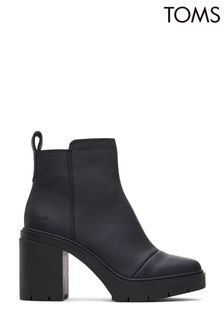 TOMS Rya Leather Black Boots (D90132) | €177