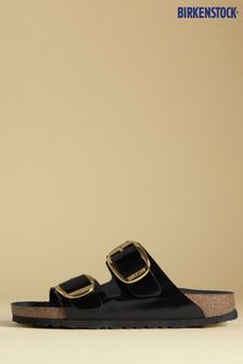 Schwarz - Birkenstock Arizona Hoch glänzende Sandalen mit großer Schnalle (D90171) | 203 €