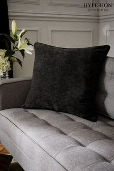 Hyperion Black Selene Luxury Chenille Piped Cushion (D90400) | €34