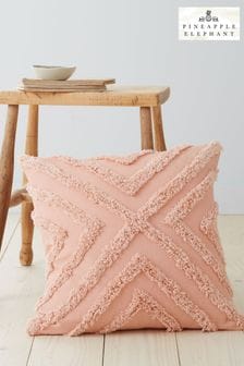 Pineapple Elephant Pink Diamond Tufted Cotton Cushion (D90403) | €21