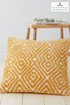 Pineapple Elephant Yellow Global Tufted Geo Cushion (D90406) | CA$57