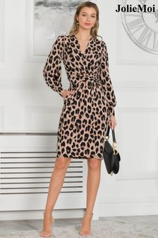 Jolie Moi Pink Chanal Jersey Long Sleeve Shift Dress (D90414) | €102