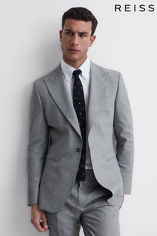 Reiss Soft Grey Arrow Slim Fit Single Breasted Wool Blend Blazer (D90446) | €476