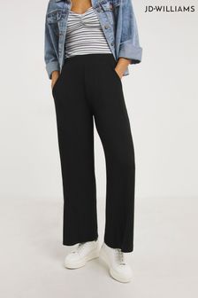 Zestaw 2 par czarnych dżersejowych spodni Jd Williams z szerokimi nogawkami (D90543) | 190 zł