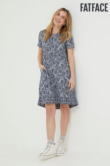 FatFace Blue Simone Batik Jersey Dress (D90557) | $82
