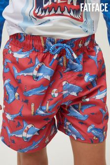 Fatface 紅色 Sidney 鯊魚圖案泳褲 (D90595) | HK$154