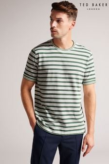 Ted Baker Green Vadell Short Sleeved Regular Fit Striped T-Shirt (D90601) | €34