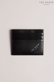 أسود - Ted Baker Raffle Embossed Corner Leather Card Holder (D90607) | 179 د.إ