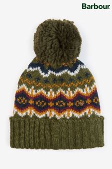 Barbour® Green Boys Fairisle Pom Beanie Hat (D90631) | €10