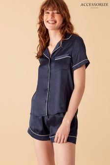 Accessorize Blue Satin Short Pyjama Set (D90740) | €46