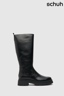 Schuh Black Drew Leather Knee Boots (D90810) | $159
