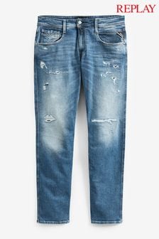 Replay Mid Blue Denim Anbass Slim Fit Jeans (D90863) | €108