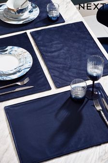 Navy Velvet Placemats Set of 4 Placemats (D90945) | €8