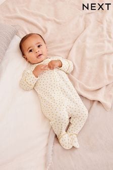לבן - חליפת שינה לתינוקות עם הדפס כוכבים - מארז 1 (גילאי 0 עד 2) (D91022) | ‏40 ‏₪ - ‏44 ‏₪