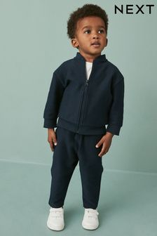 Navy Blue Jersey Bomber Jacket And Joggers 2 Piece Set (3mths-7yrs) (D91238) | ￥4,340 - ￥5,030