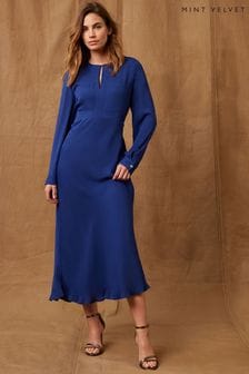 Mint Velvet Blue Clean Utility Midi Dress (D91267) | €83