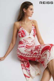 Reiss Coral Ebony Abstract Print Maxi Dress (D91340) | LEI 2,046