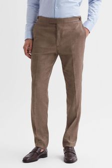 Reiss Tobacco Paddock Twill Side Adjuster Trousers (D91362) | AED1,138