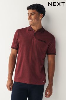 Бургундский - Рубашка поло классического кроя с короткими рукавами и контрастной отделкой (D91809) | €18