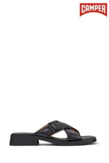 Camper Women's Dana Black Leather Sandals (D92307) | $197