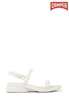 Camper Women's Spiro White Leather Low Wedge Sandals (D92321) | €72
